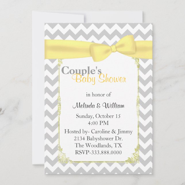 Stylish Chevron Couple's Baby Shower Invitation (Front)