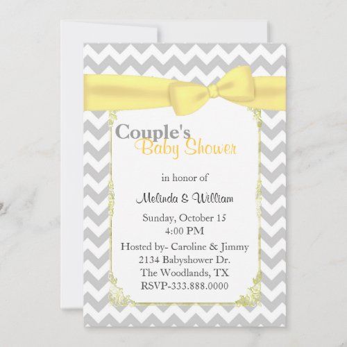 Stylish Chevron Couple's Baby Shower Invitation