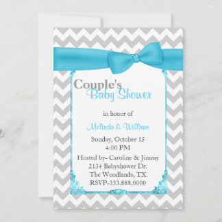 Stylish Chevron Couple's Baby Shower Invitation