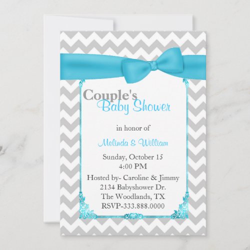 Stylish Chevron Couple's Baby Shower Invitation