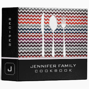 Stylish Chevron Family Cooking Leather Look #14 Binder