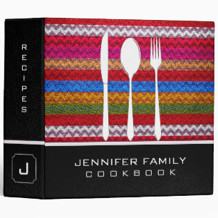 Stylish Chevron Family Cooking Leather Look #21 Binder