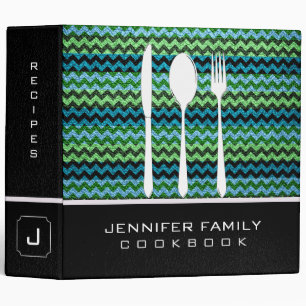 Stylish Chevron Family Cooking Leather Look #26 Binder