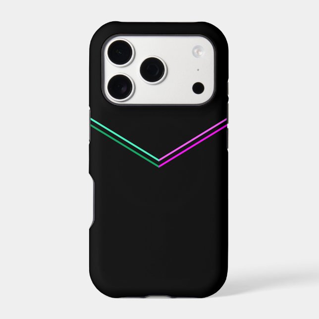 Stylish Chevron Pattern Design on Black  Case-Mate iPhone Case (Back)