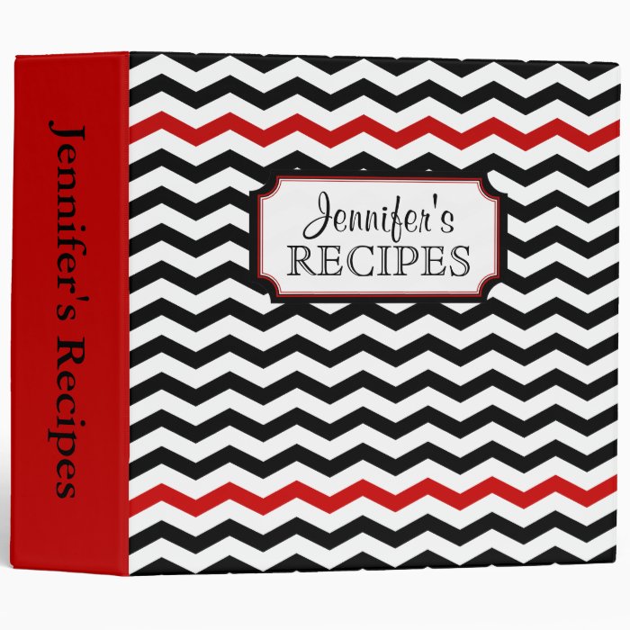 Stylish Chevron Print Personalized Recipe Binder