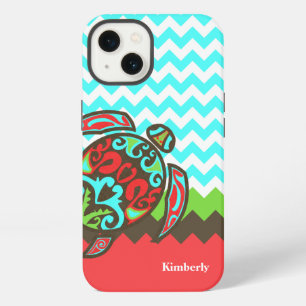 Stylish Chevron & Sea Turtle Custom iPhone Case