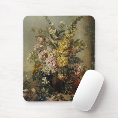 Stylish Chic Antique Floral Still Life Painting Mouse Pad