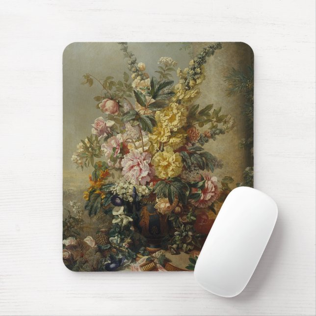 Stylish Chic Antique Floral Still Life Painting Mouse Pad (With Mouse)