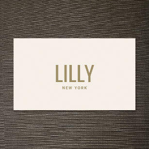Stylish Chic Beige Ivory  Typography Business Card