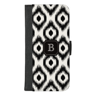 Stylish Chic Black Ivory Diamond Ikat Monogram iPhone 8/7 Plus Wallet Case
