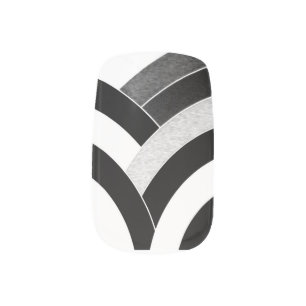 stylish chic black/white chevron minx nail wraps