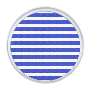 Stylish Chic Blue Geometric Stripes Lapel Pin