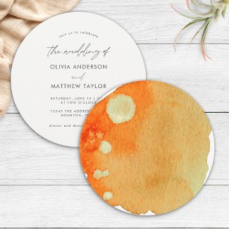 Stylish Chic Boho Burnt Orange Watercolor Wedding