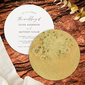 Stylish Chic Boho Green Watercolor Art Wedding