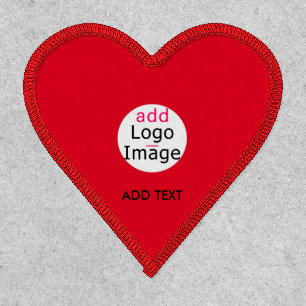 Stylish Chic Custom Business Brand Red Big Heart Patch