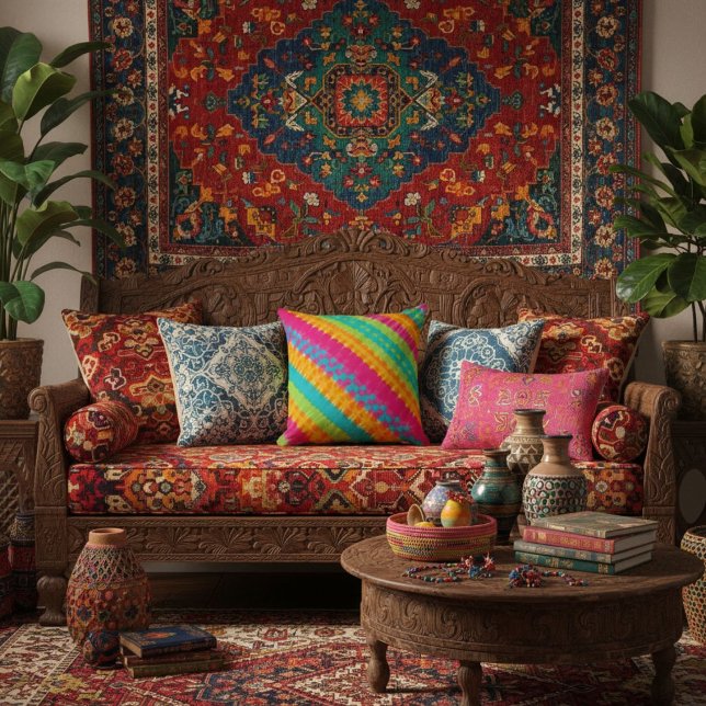  stylish chic  elegant geometric  colorful throw pillow (Creator Uploaded)