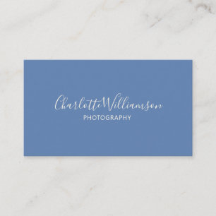 Stylish Chic Elegant Monogram Minimalist Blue Business Card