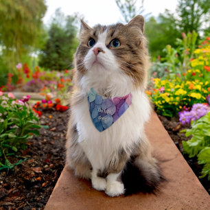 Stylish Chic Elegant Pastel Colors Watercolor Pet Bandana Collar