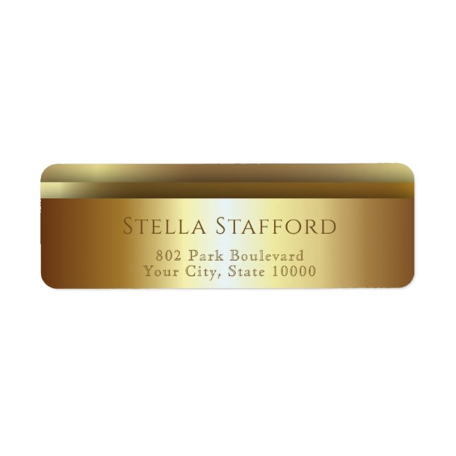 Stylish Chic Fancy Shiny Faux Gold Custom Label (Front)