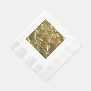 Stylish Chic Festive Shiny Gold Golden Glitter Paper Napkins