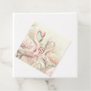 Stylish Chic Flamingo Monogram Personalized Favor Tags