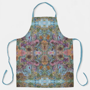 Stylish Chic Flower Garden Watercolor Painting Apron