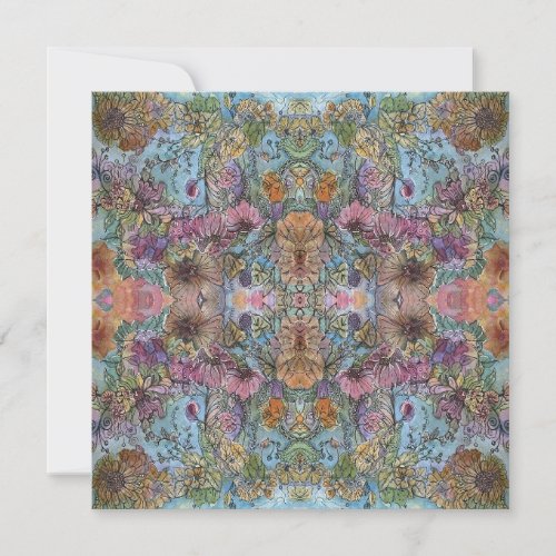 Stylish Chic Flower Garden Watercolor Painting  Note Card