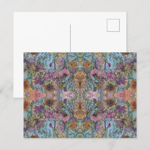 Stylish Chic Flower Garden Watercolor Painting  Postcard