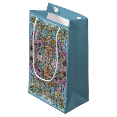 Stylish Chic Flower Garden Watercolor Painting  Small Gift Bag