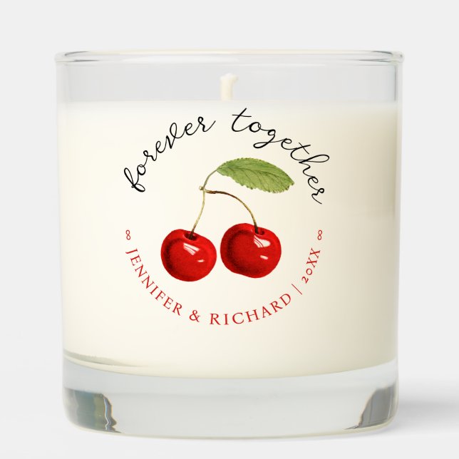 Stylish Chic Forever Together Love Pretty Cherries Scented Candle (Front)