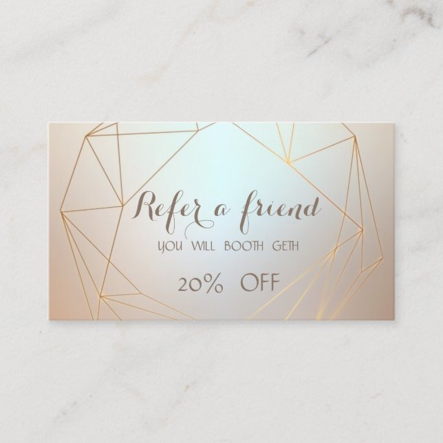 Stylish Chic ,Geometric,Stripes   Referral Card (Front)