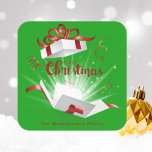 Stylish Chic Merry Christmas Green and Red Square Sticker<br><div class="desc">Stylish Chic Merry Christmas Green and Red Square Sticker – This sticker is the perfect way to add a dash of contemporary elegance to your holiday gifting this season! This fun and whimsical sticker is designed to make your presents stand out under the Christmas tree. Embrace the latest holiday trends...</div>
