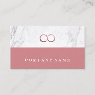 Stylish Chic Minimalist Marble Infinity Rose Gold Business Card