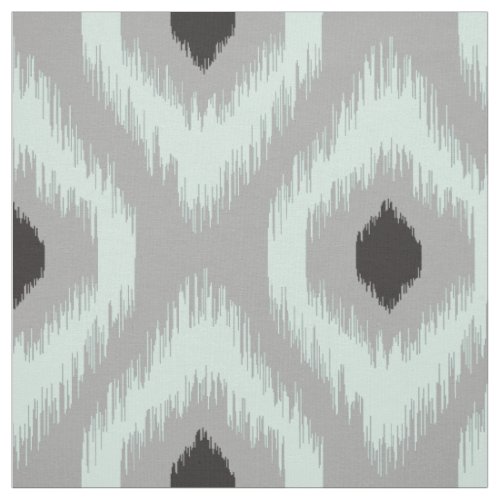 Stylish Chic Mint Gray Black Diamond Ikat Pattern Fabric