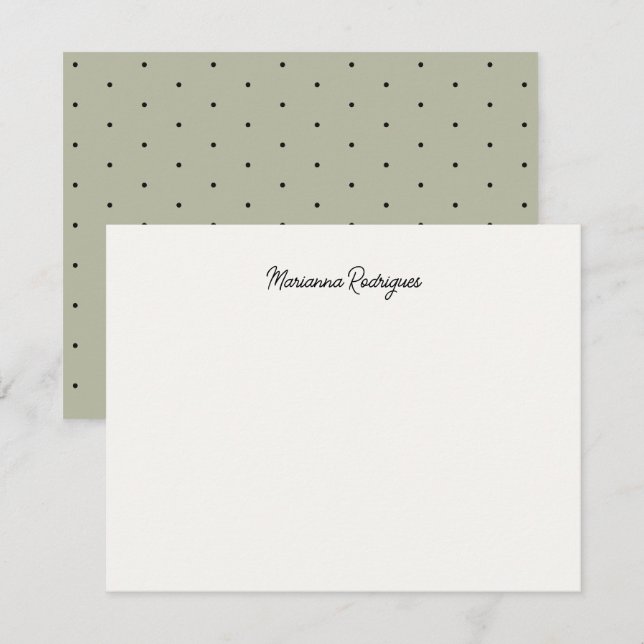 Stylish Chic Monogrammed Note Card (Front/Back)
