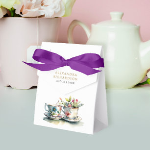 Stylish Chic Pastel Bridal Floral Cups Watercolor Favor Boxes