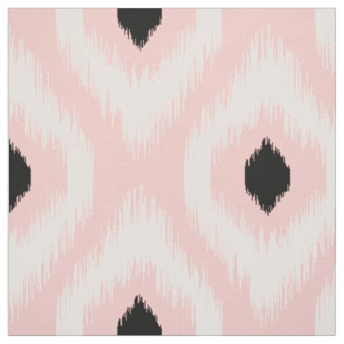 Stylish Chic Pink Black Diamond Ikat Pattern Fabric