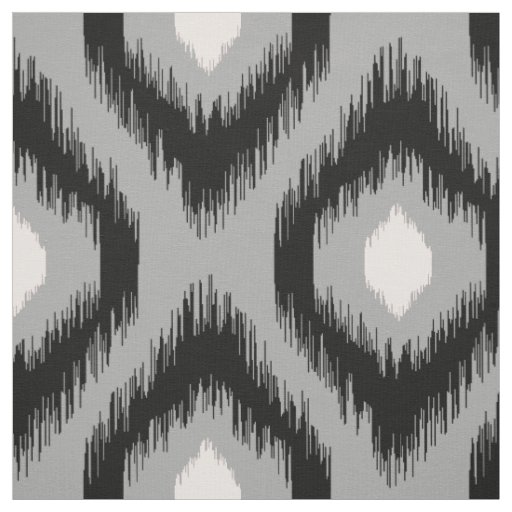 Stylish Chic Pink Black Diamond Ikat Pattern Fabric