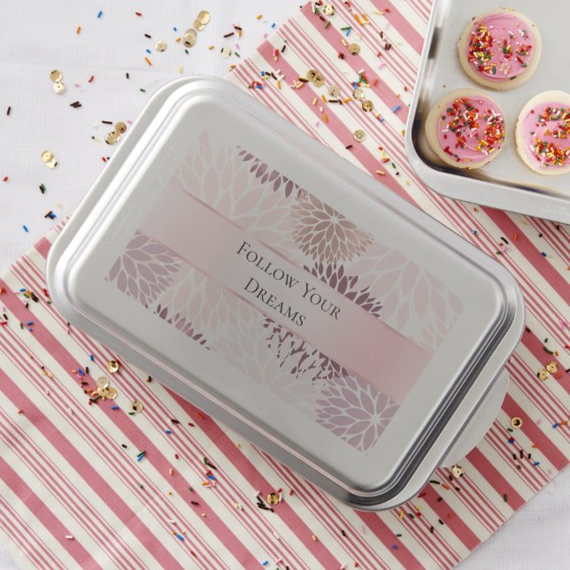 Stylish Chic Pink Floral Bridal Shower Cake Pan (In Situ)