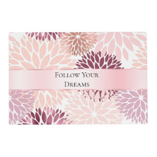 Stylish Chic Pink Floral Bridal Shower Placemat