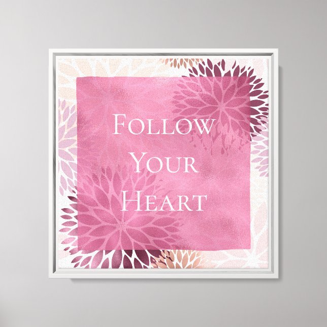 Stylish Chic Pink Floral Canvas Print (Front)