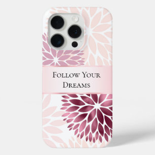 Stylish Chic Pink Floral iPhone 15 Pro Case