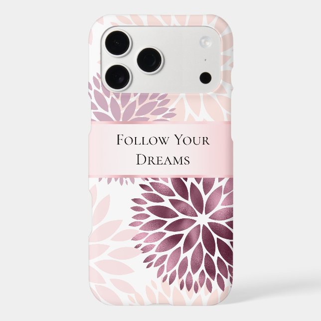 Stylish Chic Pink Floral  iPhone Case (Back)