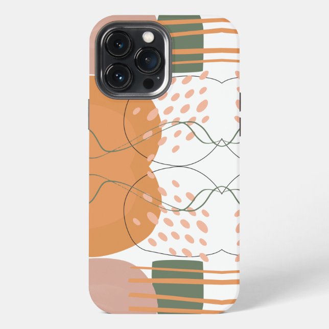 Stylish chic Pink green Abstract pattern aesthetic Iphone Case (Back)