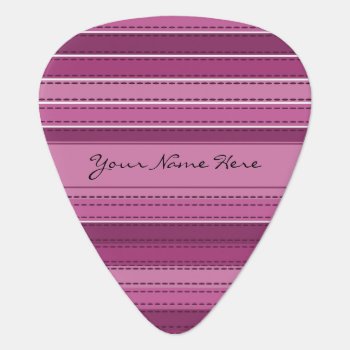 Stylish Chic Pink & Purple Stripes Guitar Pick by suchicandi at Zazzle