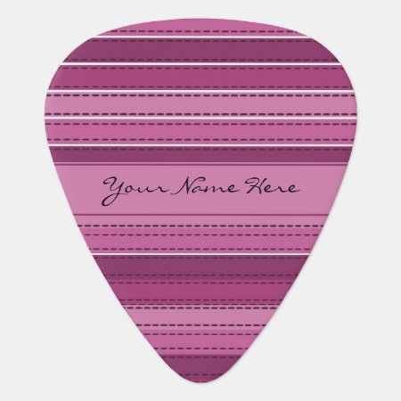 Stylish Chic Pink & Purple Stripes Guitar Pick