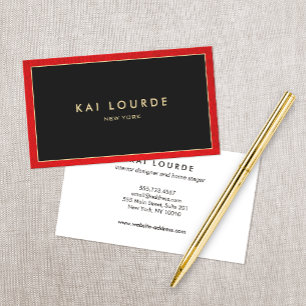 Stylish Chic Red Black Designer Business Card