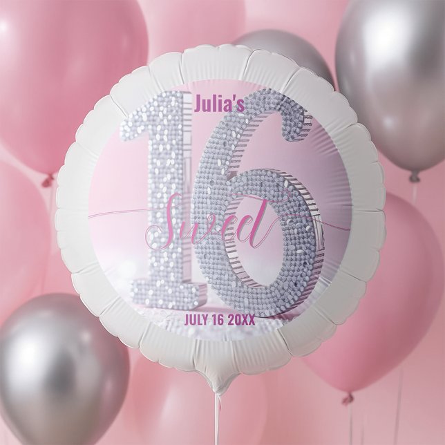 Stylish Chic Shiny Shimmering Jeweled Sweet 16 Balloon (Creator Uploaded)