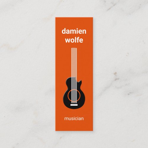 Stylish Chic Simple Guitar Musician Mini Business Card
