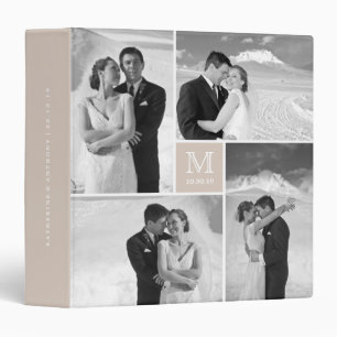 Stylish Chic Square Monogram Wedding Photo Binder